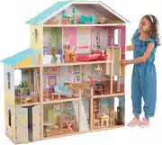 Mejor oferta KidKraft 65252 Casa de muñecas de madera Majestic Mansion para muñecas de 30 cm con 34 accesorios incluidos y 4 niveles de juego