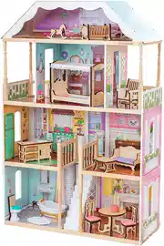 Mejor oferta KidKraft Charlotte Casa Madera con Muebles y Accesorios incluidos, 4 Pisos, para muñecas de 30 cm, Color Colorido, Dolls (65956)