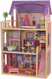 Mejor oferta KidKraft 65092 Casa de muñecas de madera Kayla para muñecas de 30 cm con 10 accesorios incluidos y 3 niveles de juego