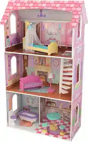 Mejor oferta KidKraft 65179 Casa de muñecas de madera Penelope para muñecas de 30 cm con 9 accesorios incluidos y 3 niveles de juego