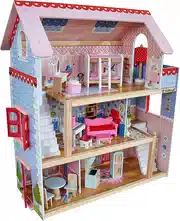 Mejor oferta KidKraft 65054 Casa de muñecas de madera Chelsea Doll Cottage para muñecas de 12 cm con 16 accesorios incluidos y 3 niveles de juego
