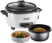 Mejor oferta Russell Hobbs Arrocera,300 W,Olla Arrocera Mediana,Bandeja para Cocinar al Vapor,Función Mantener Calor,Recipiente Antiadherente,6 raciones